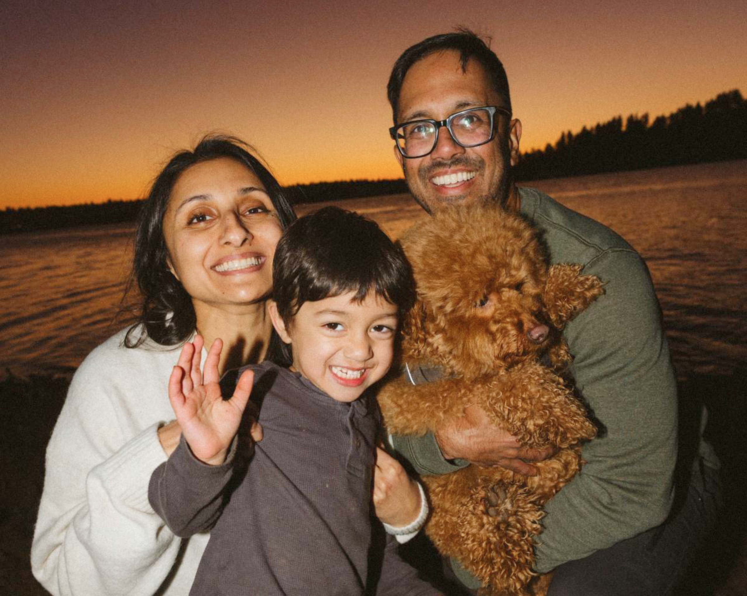 Karishma and Mahesh with their son, co-founders of un·re·FIND